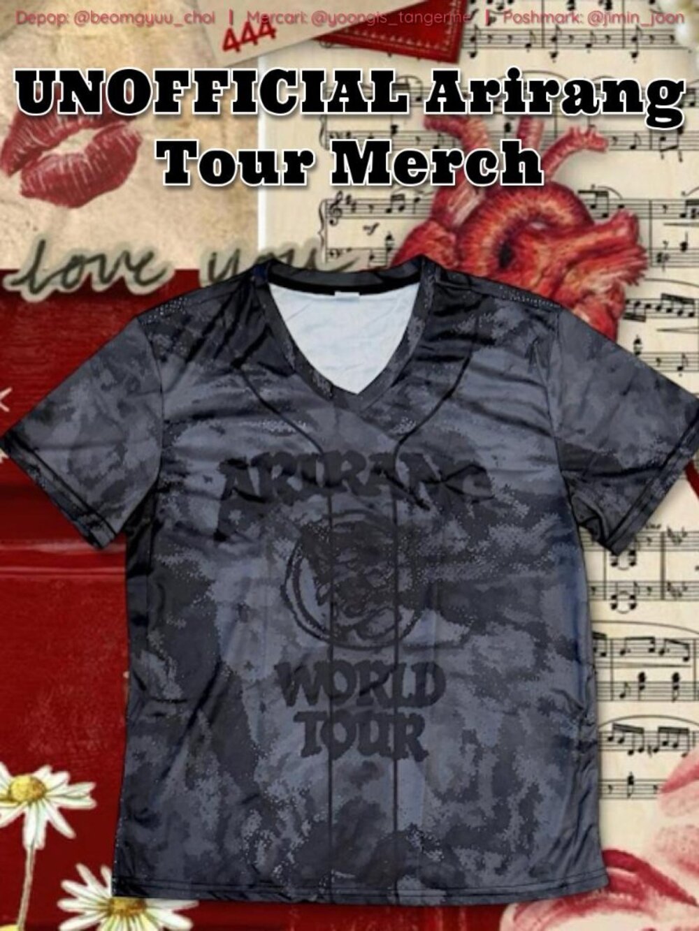 BTS Arirang World Tour Taehyung V jersey shirt unisex - PLEASE READ FIRST IMAGE